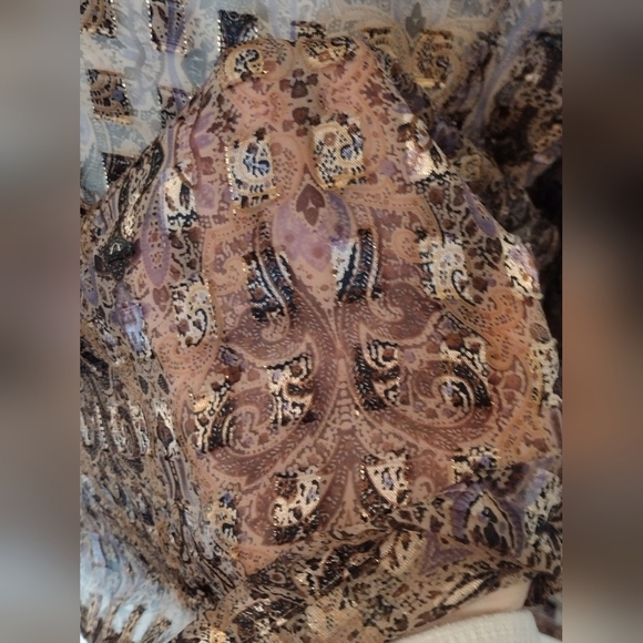 Covington Women's Brown Sheer Blouse Size Medium - Picture 5 of 6